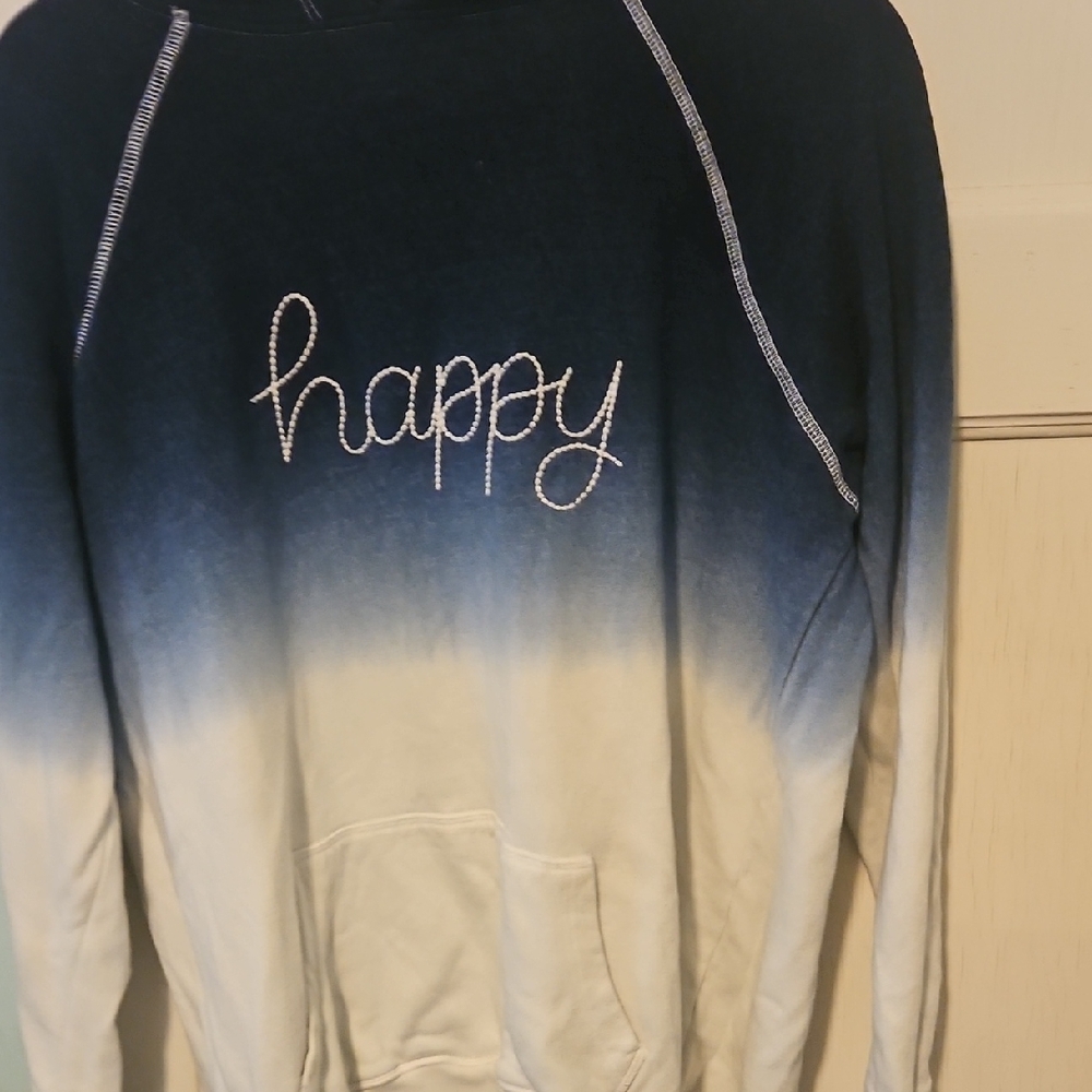 Torrid Navy and White Embroidered Sweatshirt